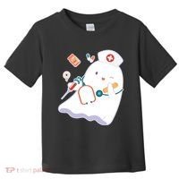 Funny Cute Halloween Nurse Ghost Toddler T-Shirt thumb 0