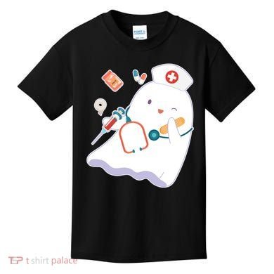 Funny Cute Halloween Nurse Ghost Kids T-Shirt