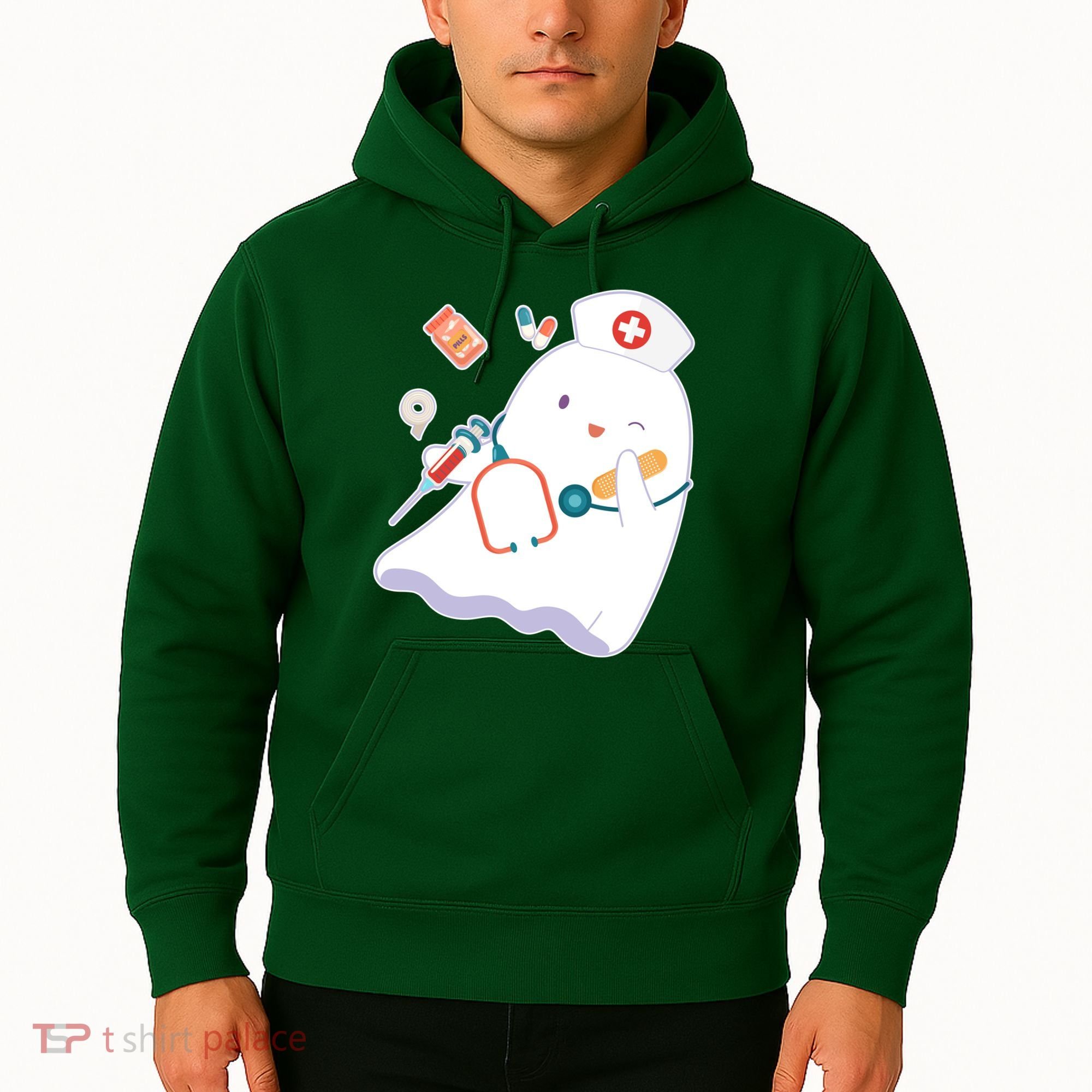 Funny Cute Halloween Nurse Ghost Hoodie