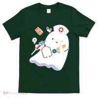 Funny Cute Halloween Nurse Ghost T-Shirt thumb 0