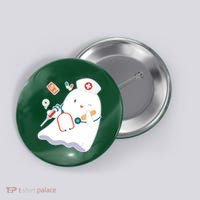 Funny Cute Halloween Nurse Ghost Button thumb 0
