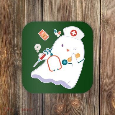 Funny Cute Halloween Nurse Ghost Coaster