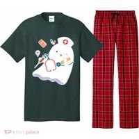 Funny Cute Halloween Nurse Ghost Pajama Set thumb 0