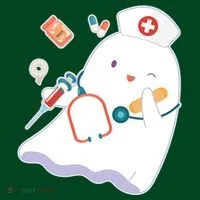 Funny Cute Halloween Nurse Ghost Women's T-Shirt thumb 6
