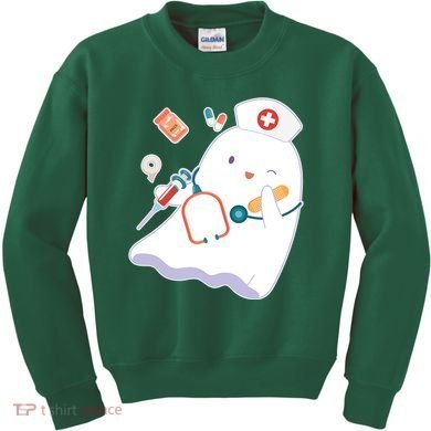 Funny Cute Halloween Nurse Ghost Kids Sweatshirt
