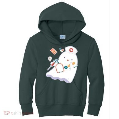 Funny Cute Halloween Nurse Ghost Kids Hoodie