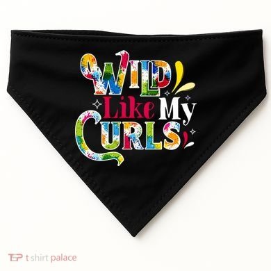 Funny Curly Hair Leopard Wild Like My Curls Gift USA-Made Doggie Bandana