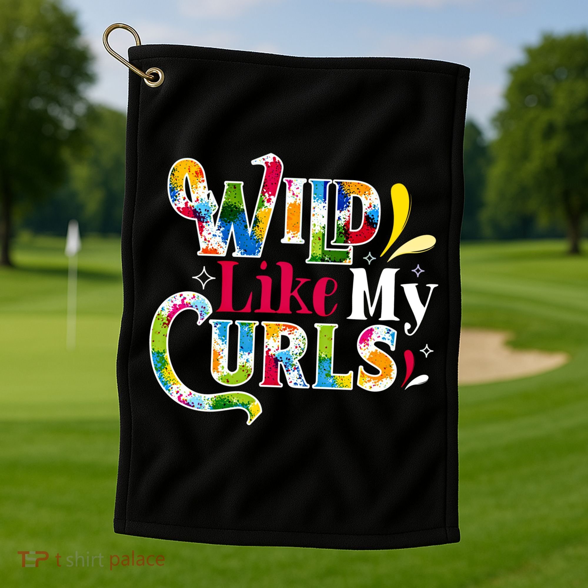 Funny Curly Hair Leopard Wild Like My Curls Gift Golf Towel