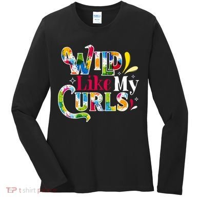 Funny Curly Hair Leopard Wild Like My Curls Gift Women's Long Sleeve Shirt