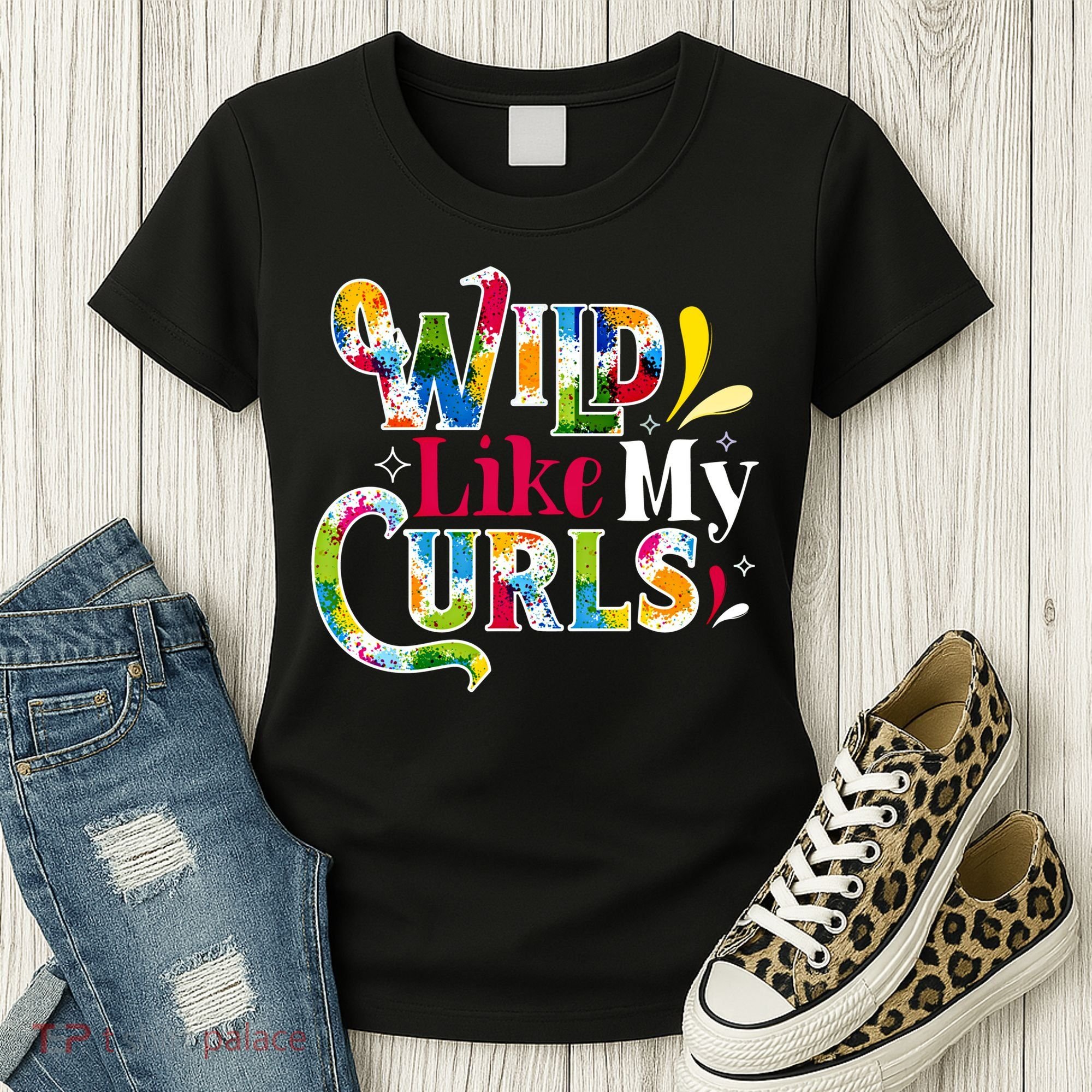 Funny Curly Hair Leopard Wild Like My Curls Gift Women's T-Shirt