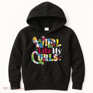 Funny Curly Hair Leopard Wild Like My Curls Gift Kids Hoodie