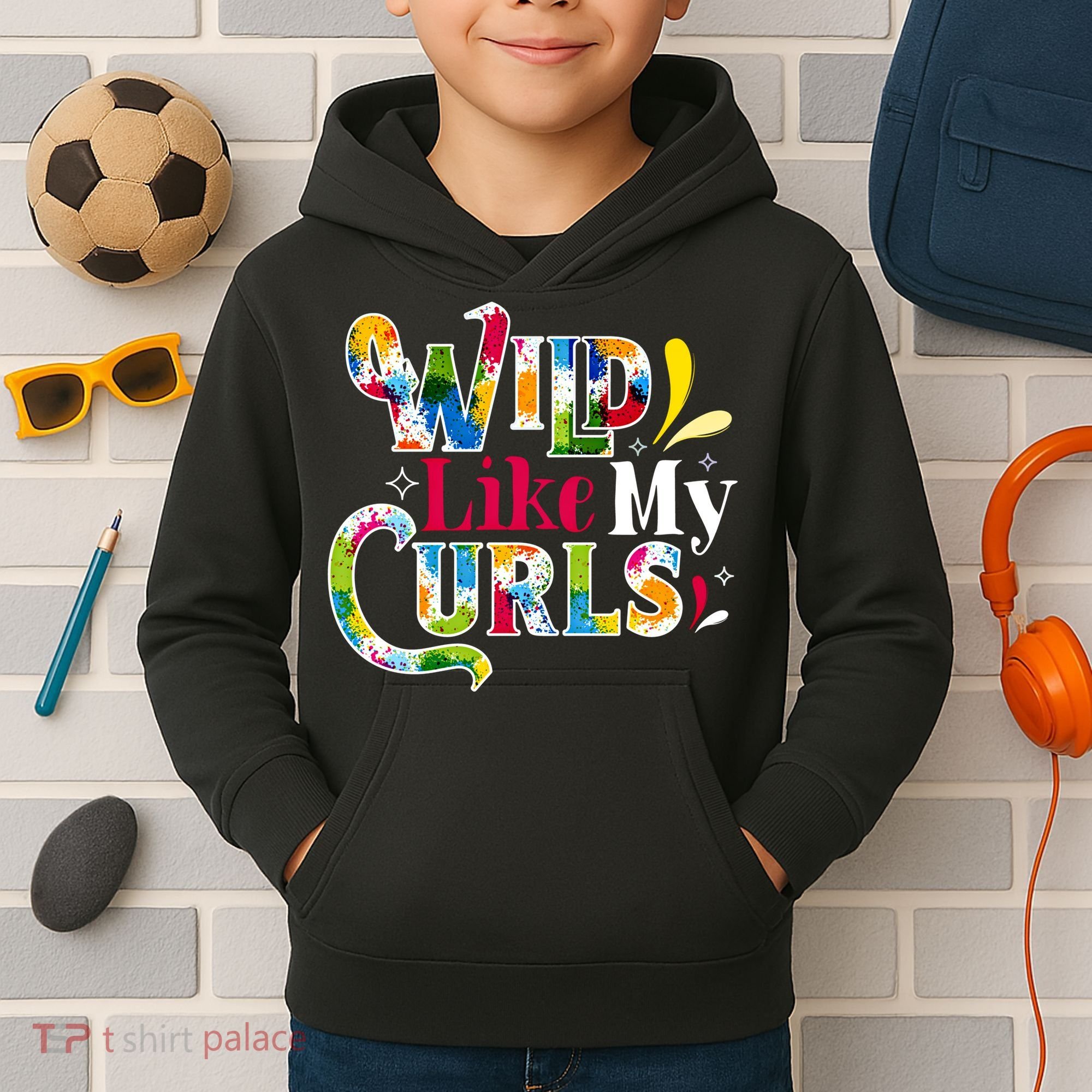 Funny Curly Hair Leopard Wild Like My Curls Gift Kids Hoodie
