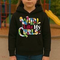 Funny Curly Hair Leopard Wild Like My Curls Gift Kids Hoodie thumb 3