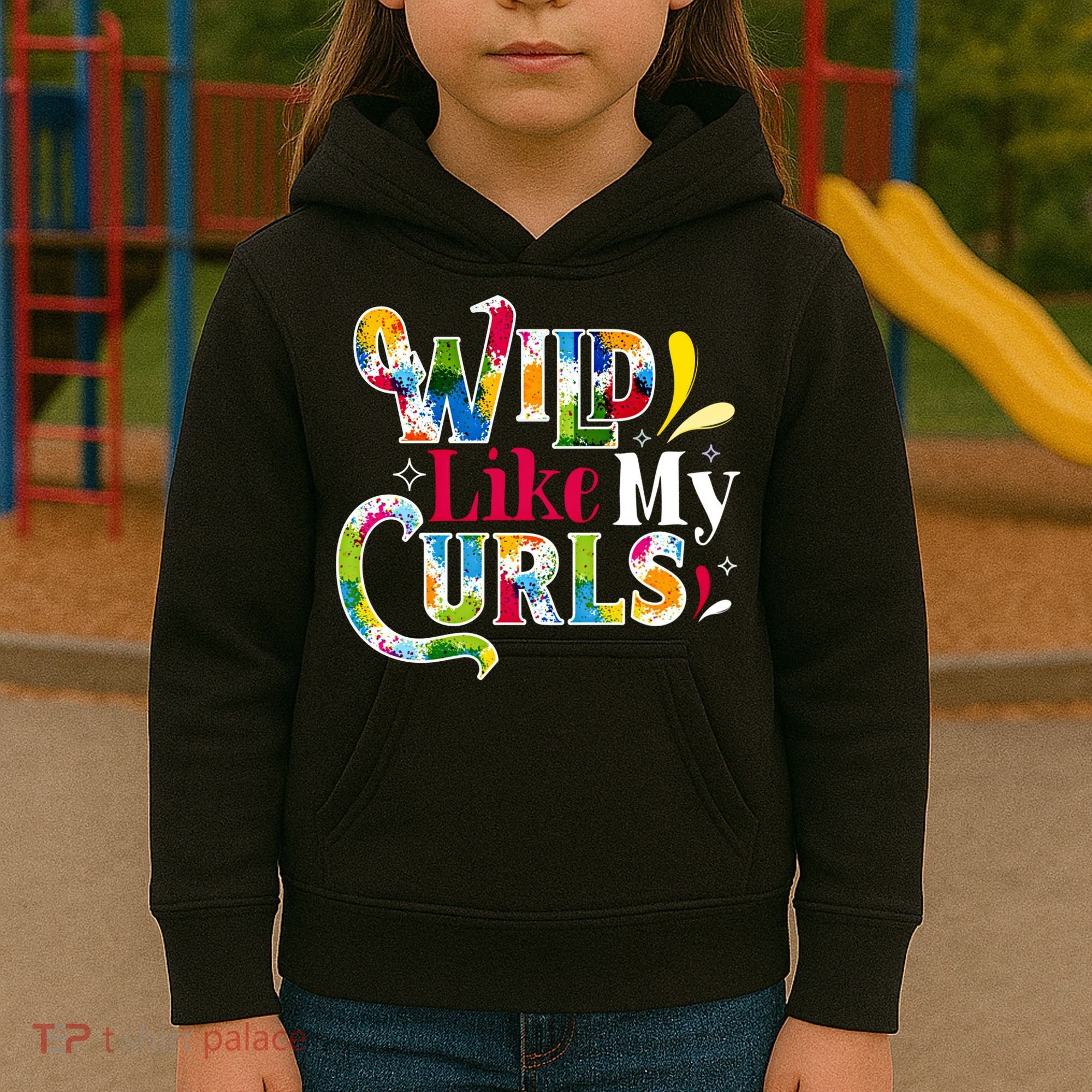Funny Curly Hair Leopard Wild Like My Curls Gift Kids Hoodie