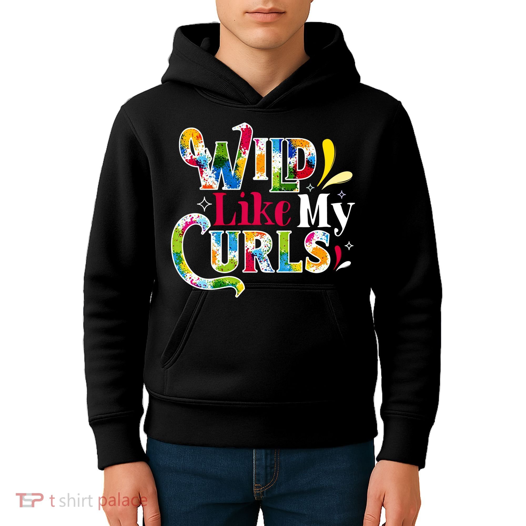 Funny Curly Hair Leopard Wild Like My Curls Gift Kids Hoodie