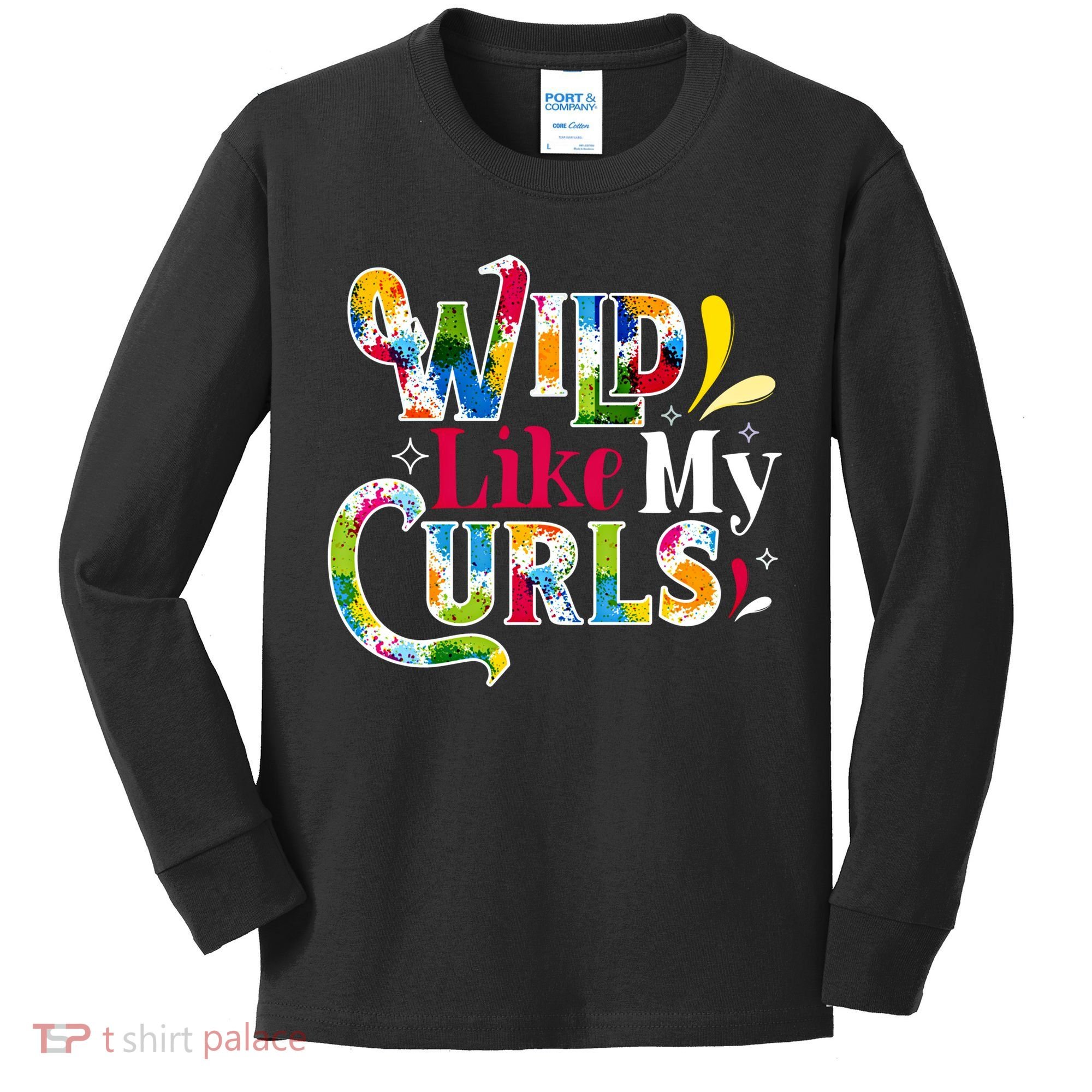 Funny Curly Hair Leopard Wild Like My Curls Gift Kids Long Sleeve Shirt