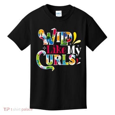 Funny Curly Hair Leopard Wild Like My Curls Gift Kids T-Shirt