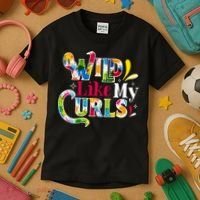 Funny Curly Hair Leopard Wild Like My Curls Gift Kids T-Shirt thumb 3