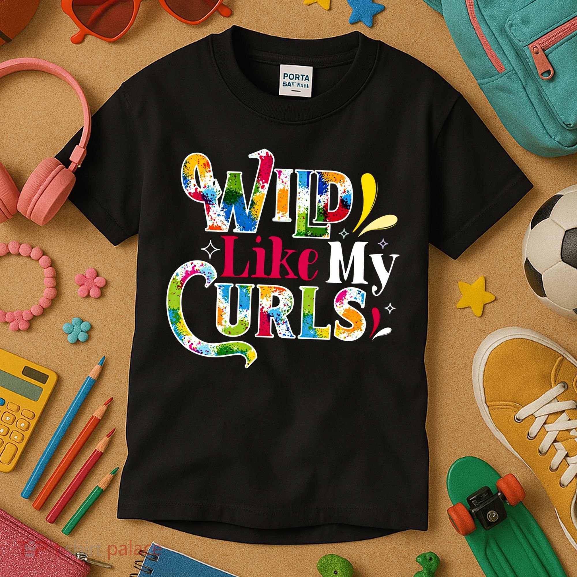 Funny Curly Hair Leopard Wild Like My Curls Gift Kids T-Shirt