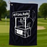 Funny Cat Hissing Booth Free Hisses Memes For Cat Lovers Golf Towel thumb 1
