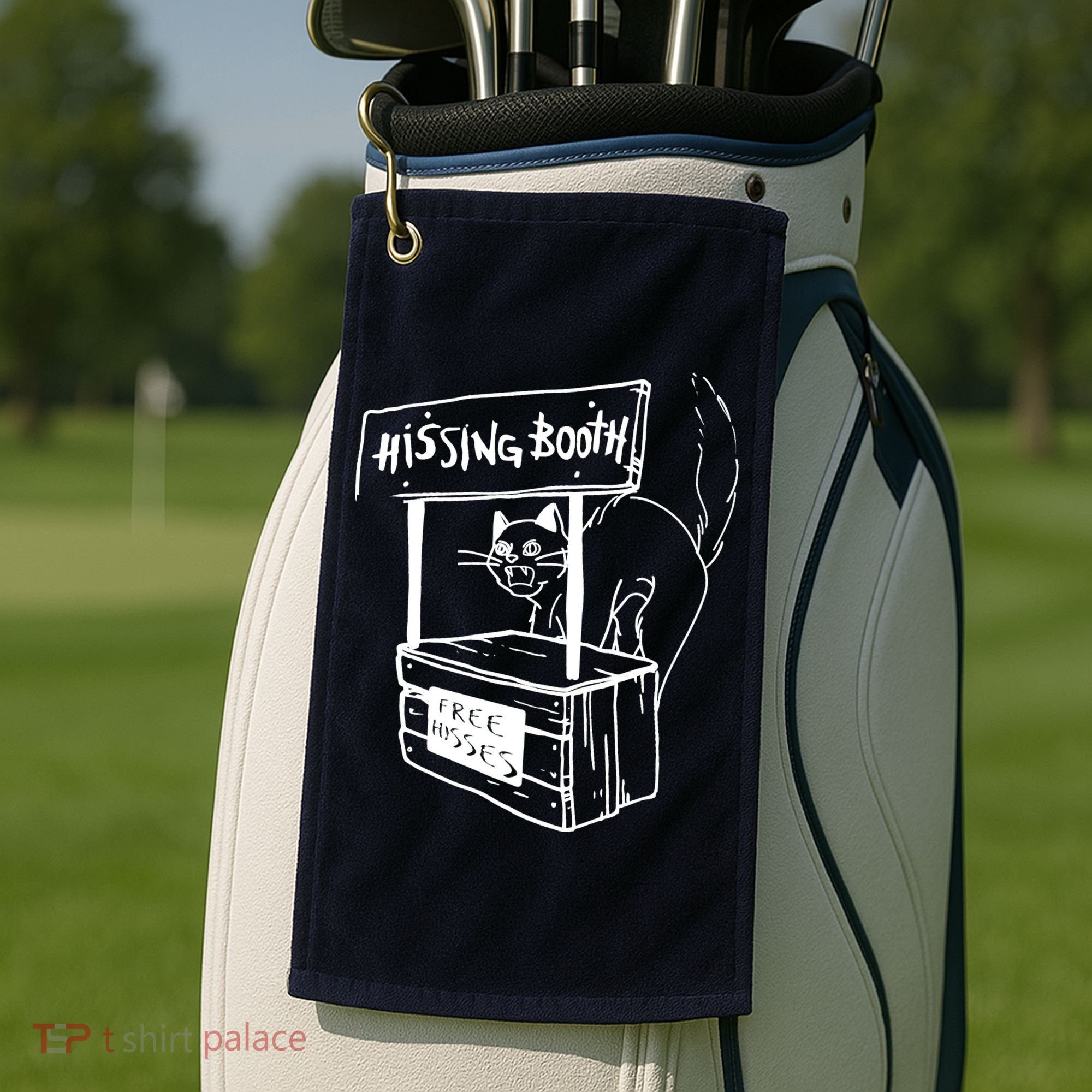 Funny Cat Hissing Booth Free Hisses Memes For Cat Lovers Golf Towel