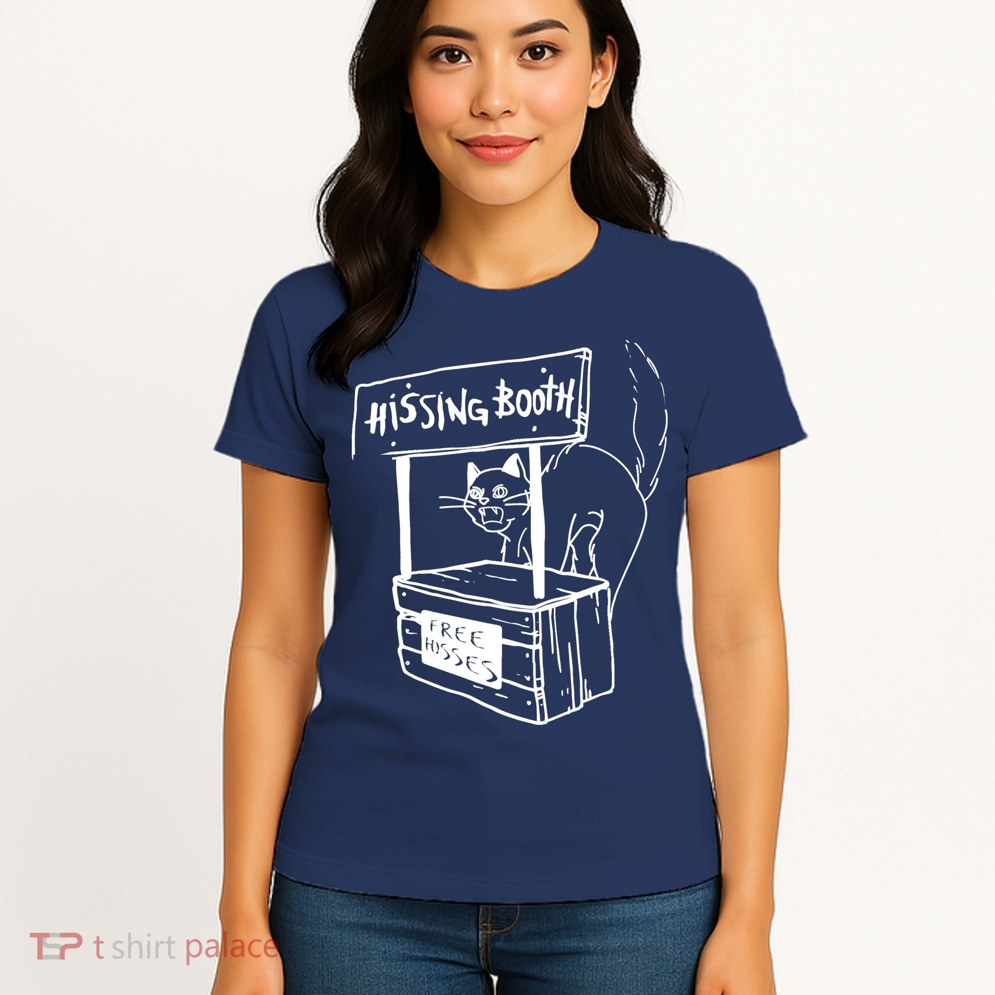 Funny Cat Hissing Booth Free Hisses Memes For Cat Lovers Women's T-Shirt