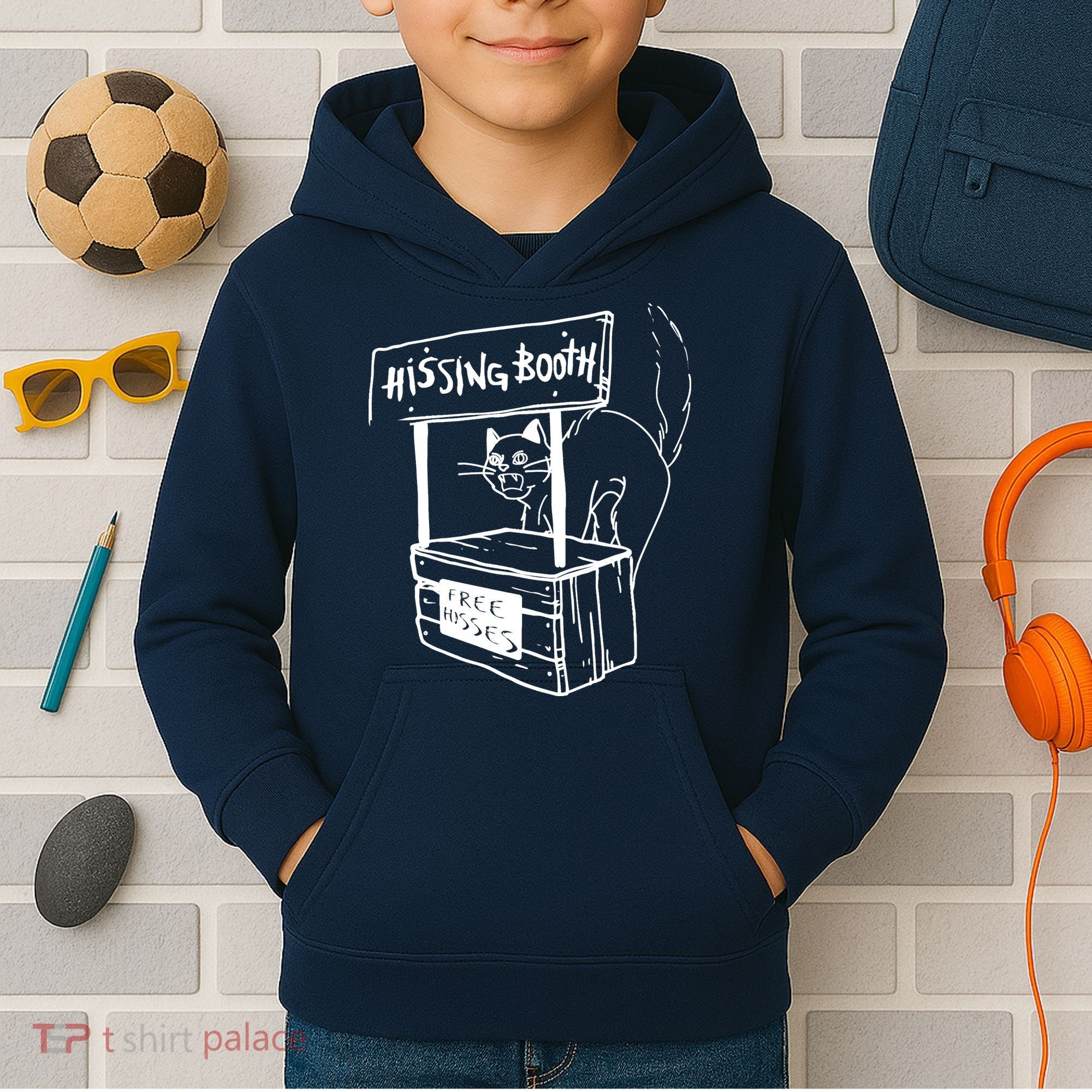 Funny Cat Hissing Booth Free Hisses Memes For Cat Lovers Kids Hoodie