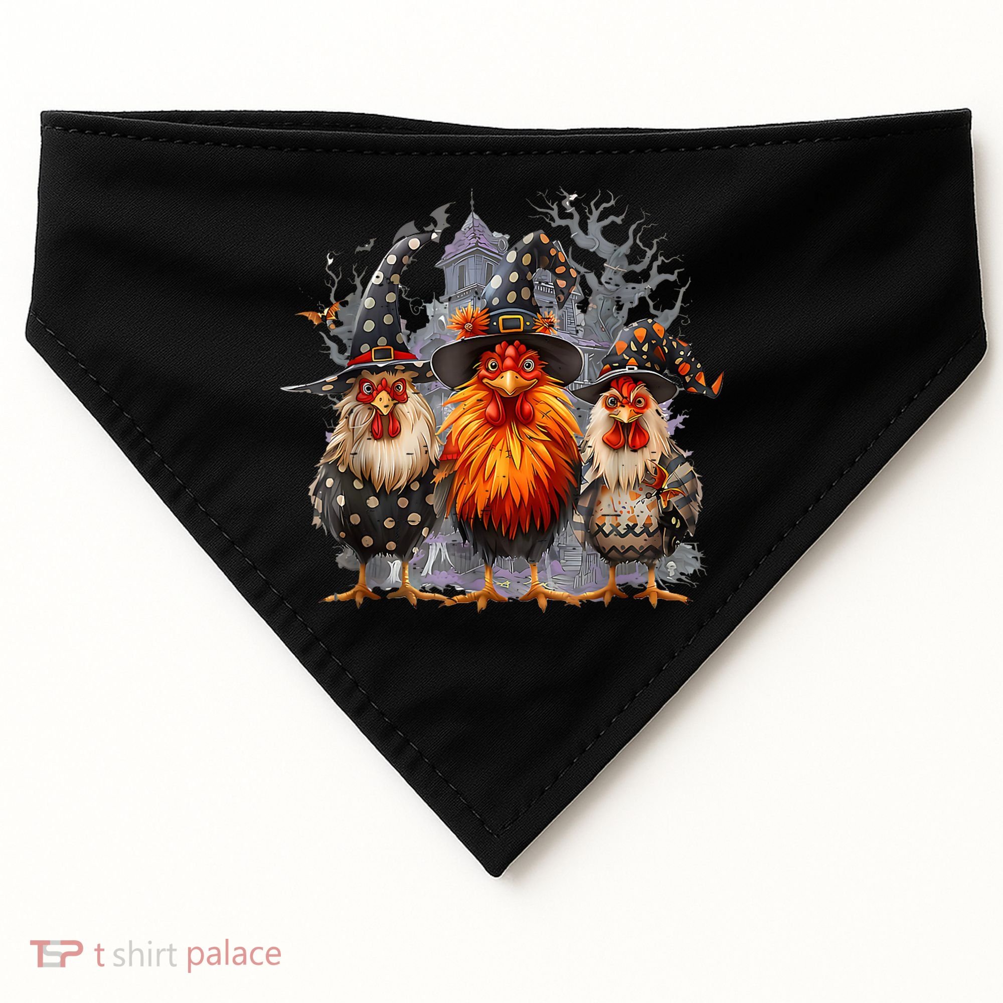 Funny Chicken Halloween Costume Spooky Season Chickens Witch USA-Made Doggie Bandana