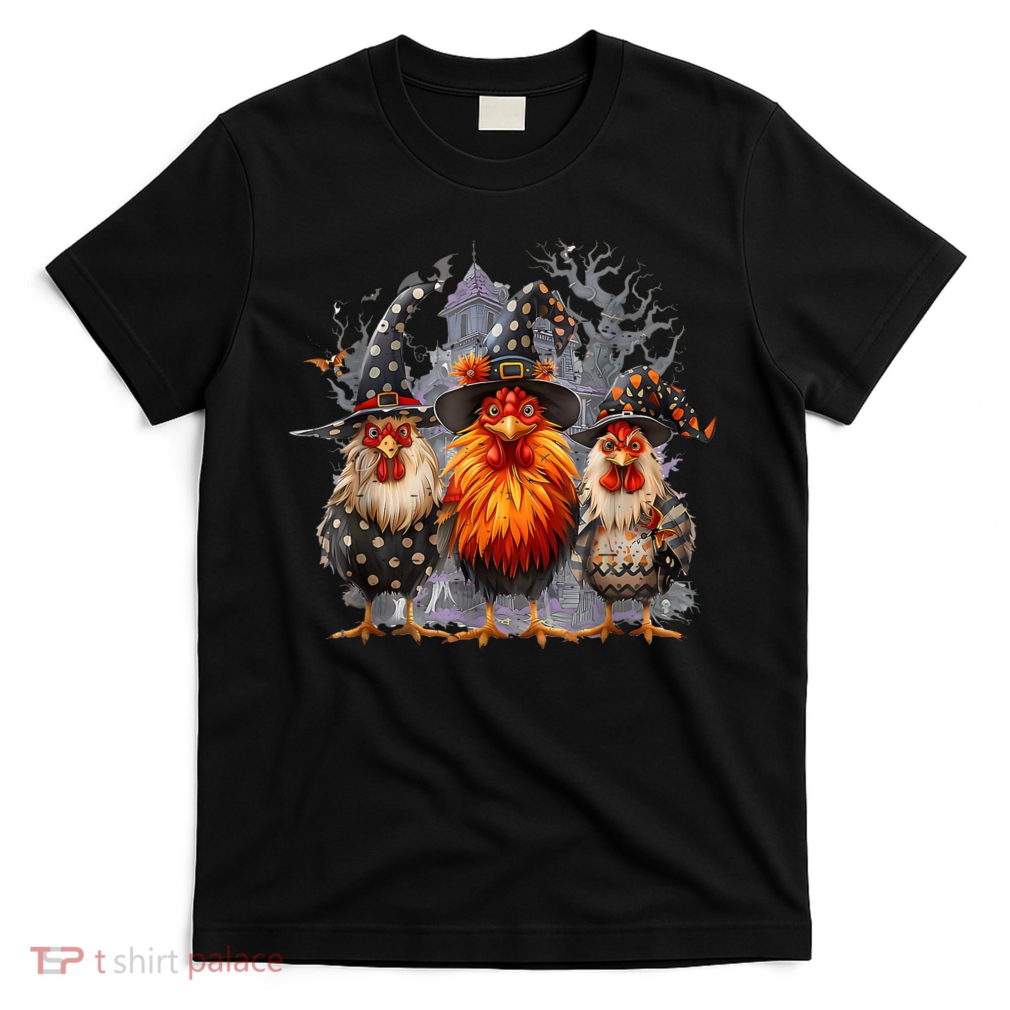 Funny Chicken Halloween Costume Spooky Season Chickens Witch T-Shirt
