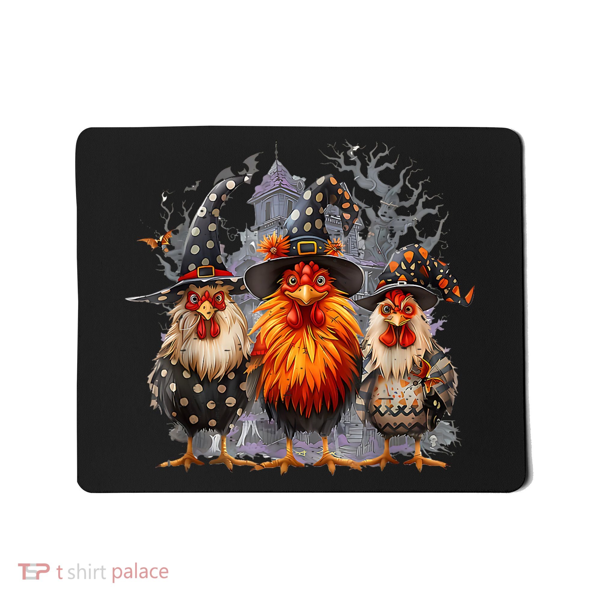 Funny Chicken Halloween Costume Spooky Season Chickens Witch Mousepad
