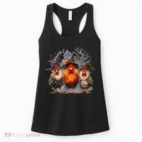 Funny Chicken Halloween Costume Spooky Season Chickens Witch Women's Tank Top thumb 0