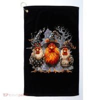 Funny Chicken Halloween Costume Spooky Season Chickens Witch Golf Towel thumb 0