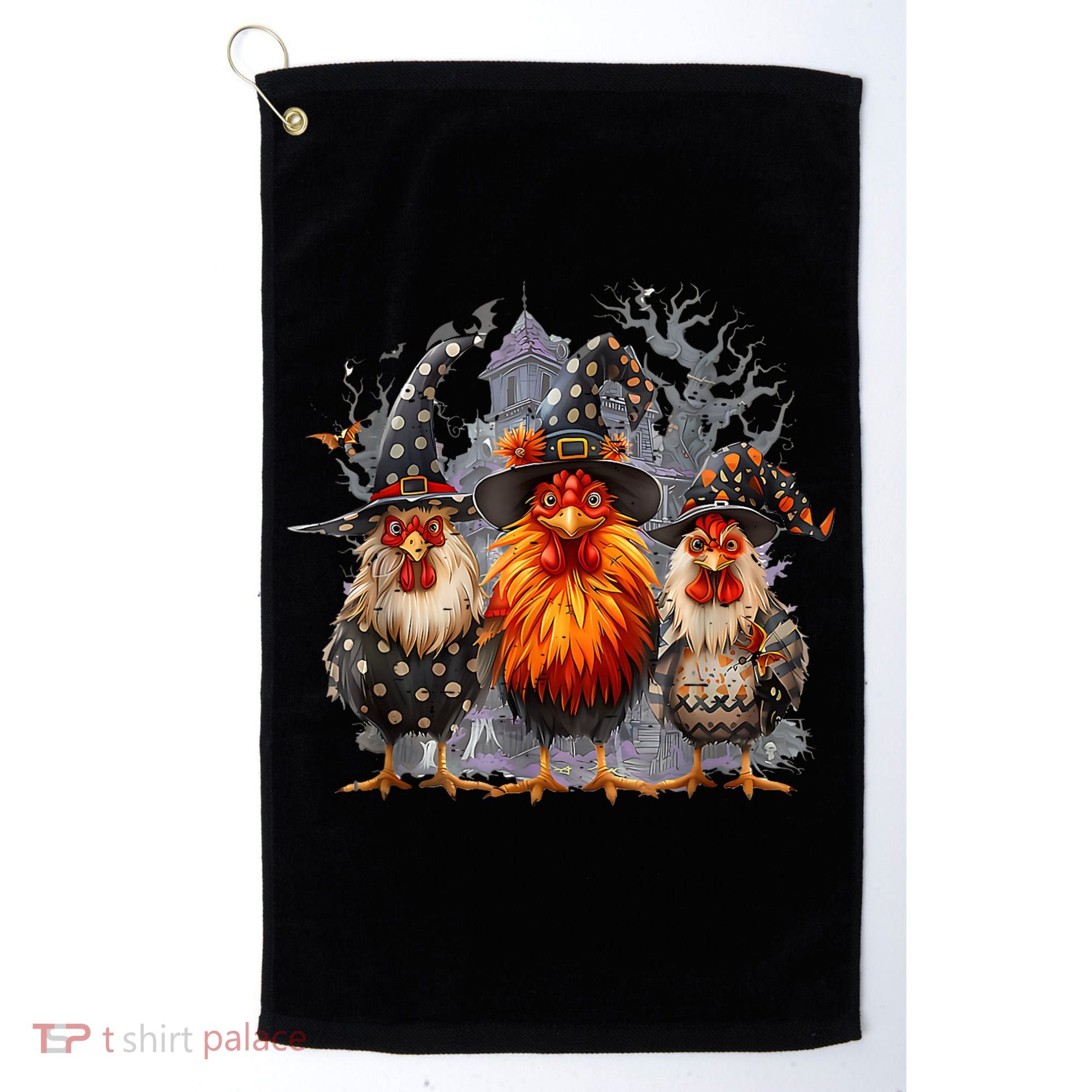 Funny Chicken Halloween Costume Spooky Season Chickens Witch Golf Towel