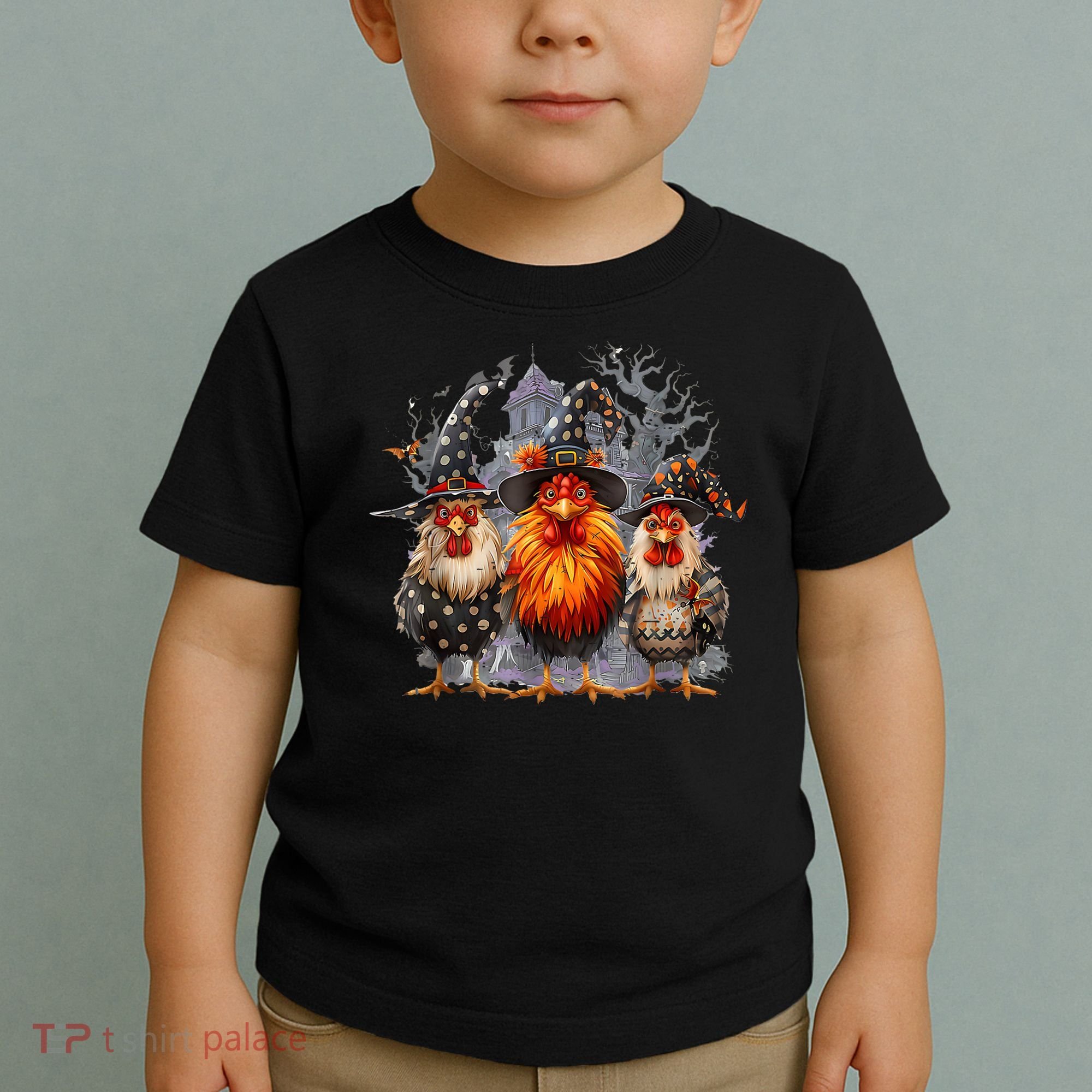 Funny Chicken Halloween Costume Spooky Season Chickens Witch Toddler T-Shirt
