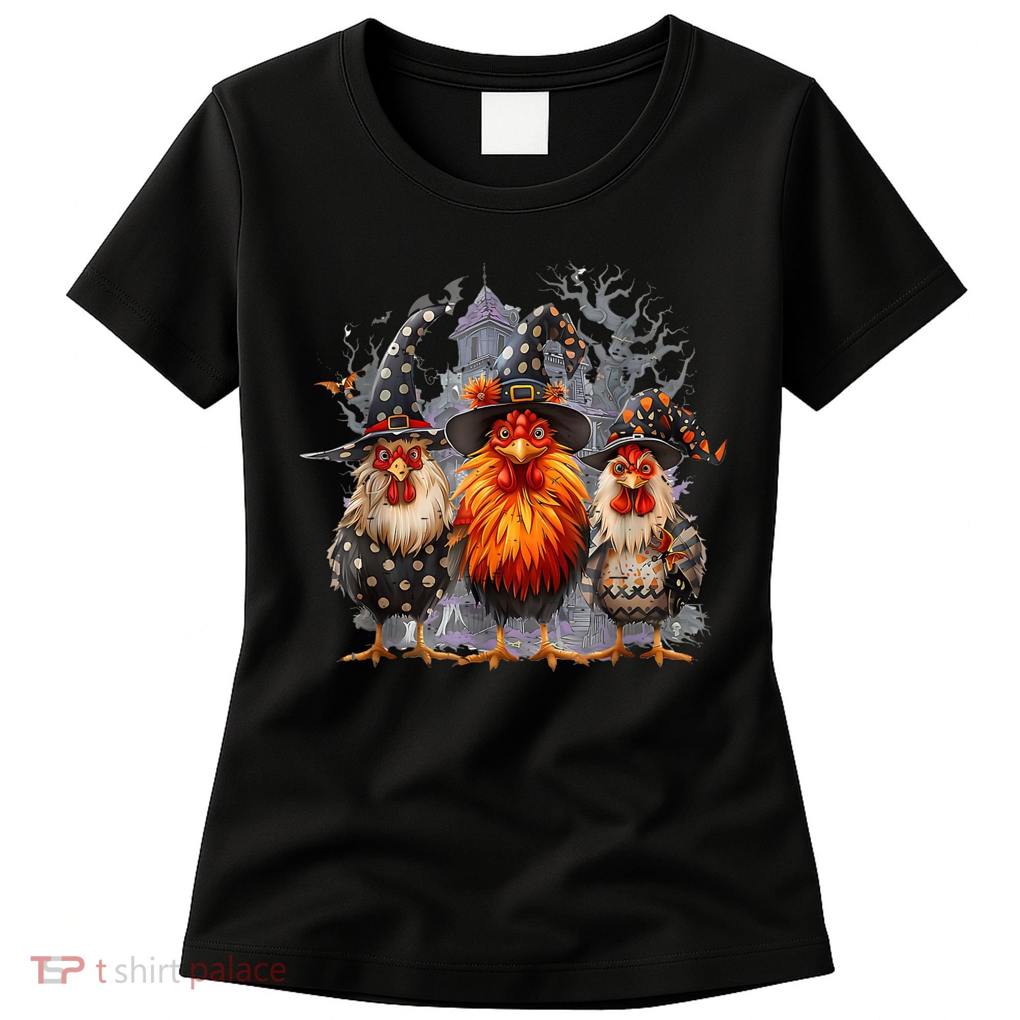Funny Chicken Halloween Costume Spooky Season Chickens Witch Women's T-Shirt