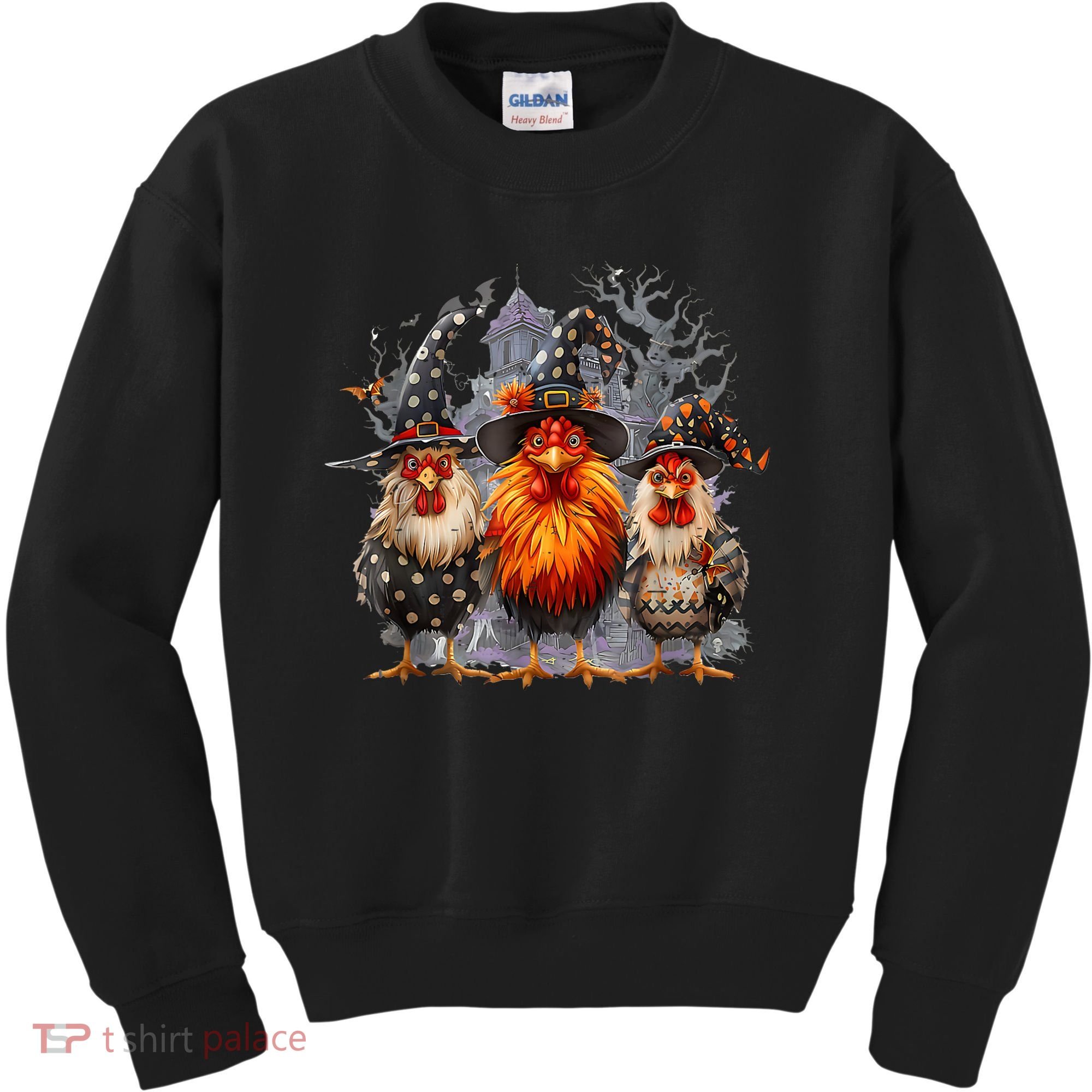 Funny Chicken Halloween Costume Spooky Season Chickens Witch Kids Sweatshirt