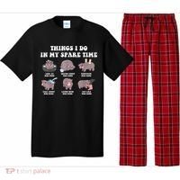 Funny Cute Hippo Moo Deng Things I Do In My Spare Time Meme Pajama Set thumb 0