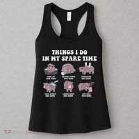 Funny Cute Hippo Moo Deng Things I Do In My Spare Time Meme Women's Tank Top thumb 3