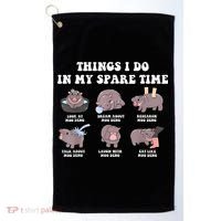 Funny Cute Hippo Moo Deng Things I Do In My Spare Time Meme Golf Towel thumb 0