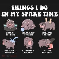 Funny Cute Hippo Moo Deng Things I Do In My Spare Time Meme Visor thumb 3