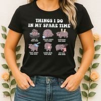 Funny Cute Hippo Moo Deng Things I Do In My Spare Time Meme Women's T-Shirt thumb 2