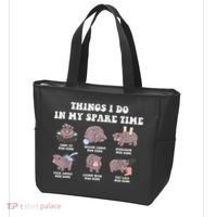 Funny Cute Hippo Moo Deng Things I Do In My Spare Time Meme Tote Bag thumb 3