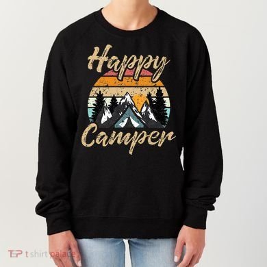 Funny Camping Hiking Lover Present Happy Camper Gift Women's Sweatshirt