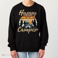 Funny Camping Hiking Lover Present Happy Camper Gift Women's Sweatshirt thumb 0