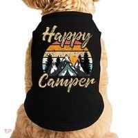 Funny Camping Hiking Lover Present Happy Camper Gift Doggie Tank thumb 0
