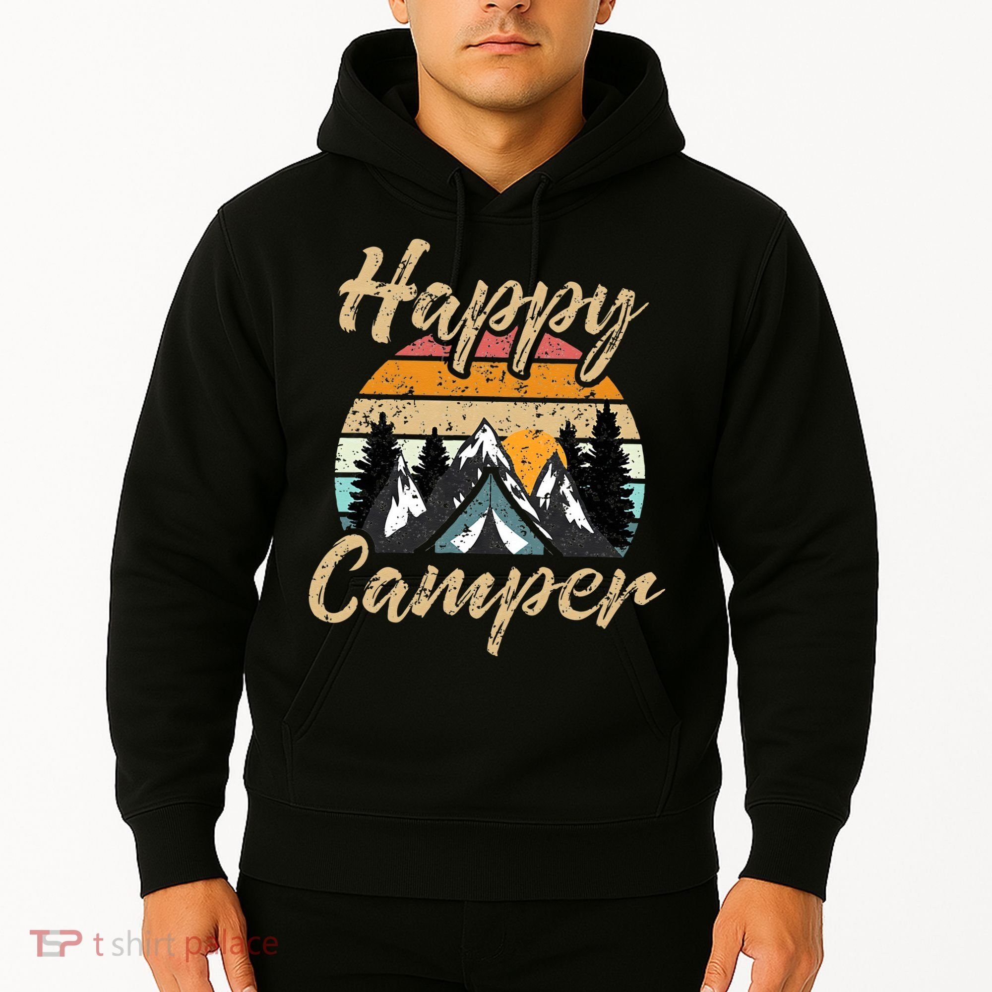Funny Camping Hiking Lover Present Happy Camper Gift Hoodie