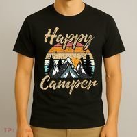 Funny Camping Hiking Lover Present Happy Camper Gift T-Shirt thumb 3