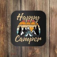Funny Camping Hiking Lover Present Happy Camper Gift Coaster thumb 0