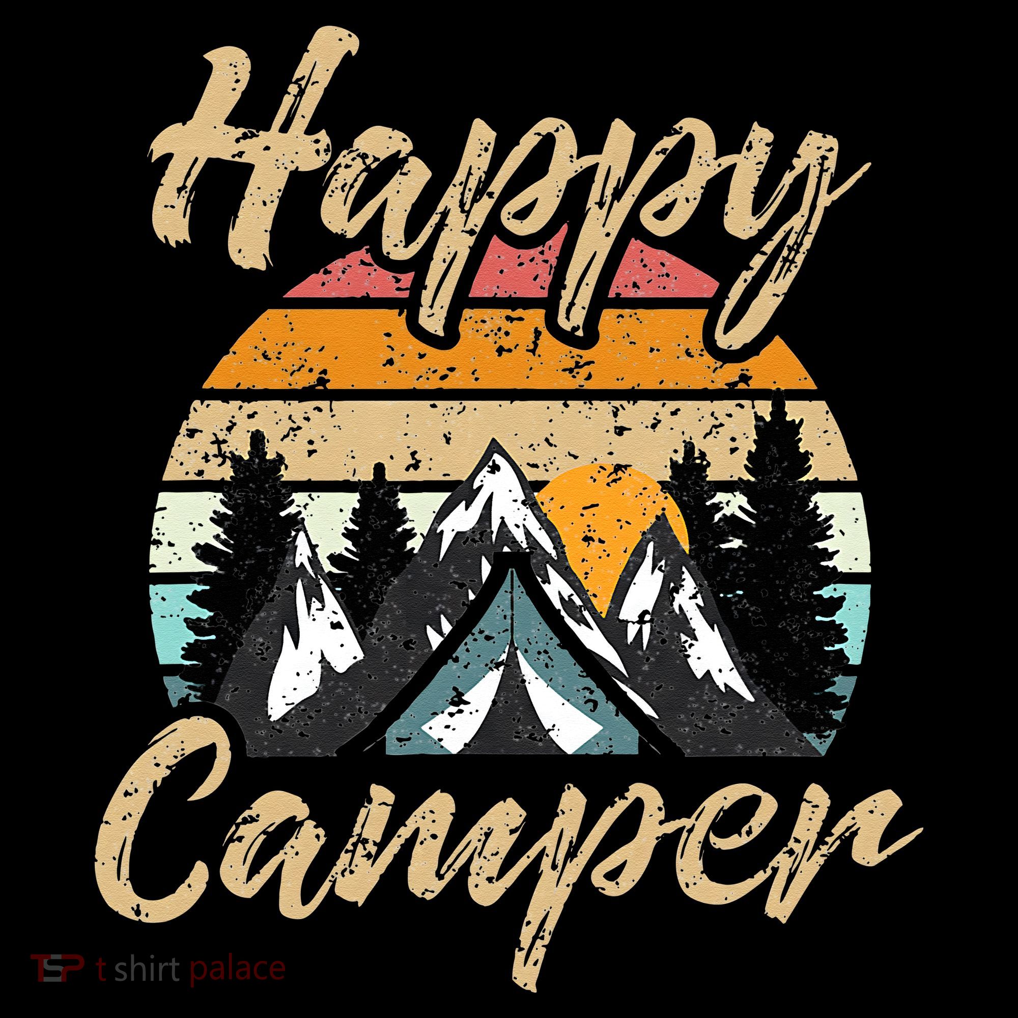 Funny Camping Hiking Lover Present Happy Camper Gift Women's Hoodie