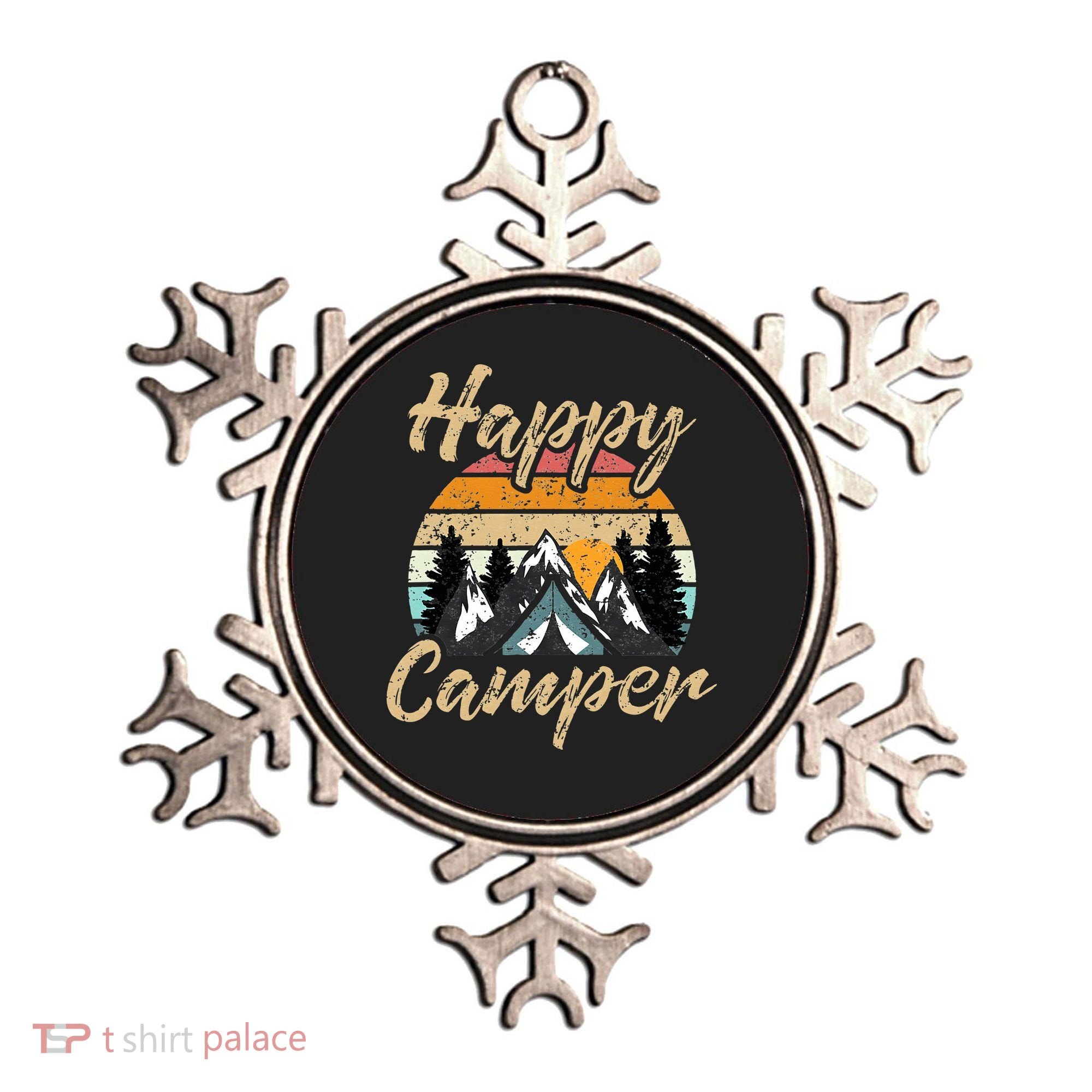 Funny Camping Hiking Lover Present Happy Camper Gift Ornament